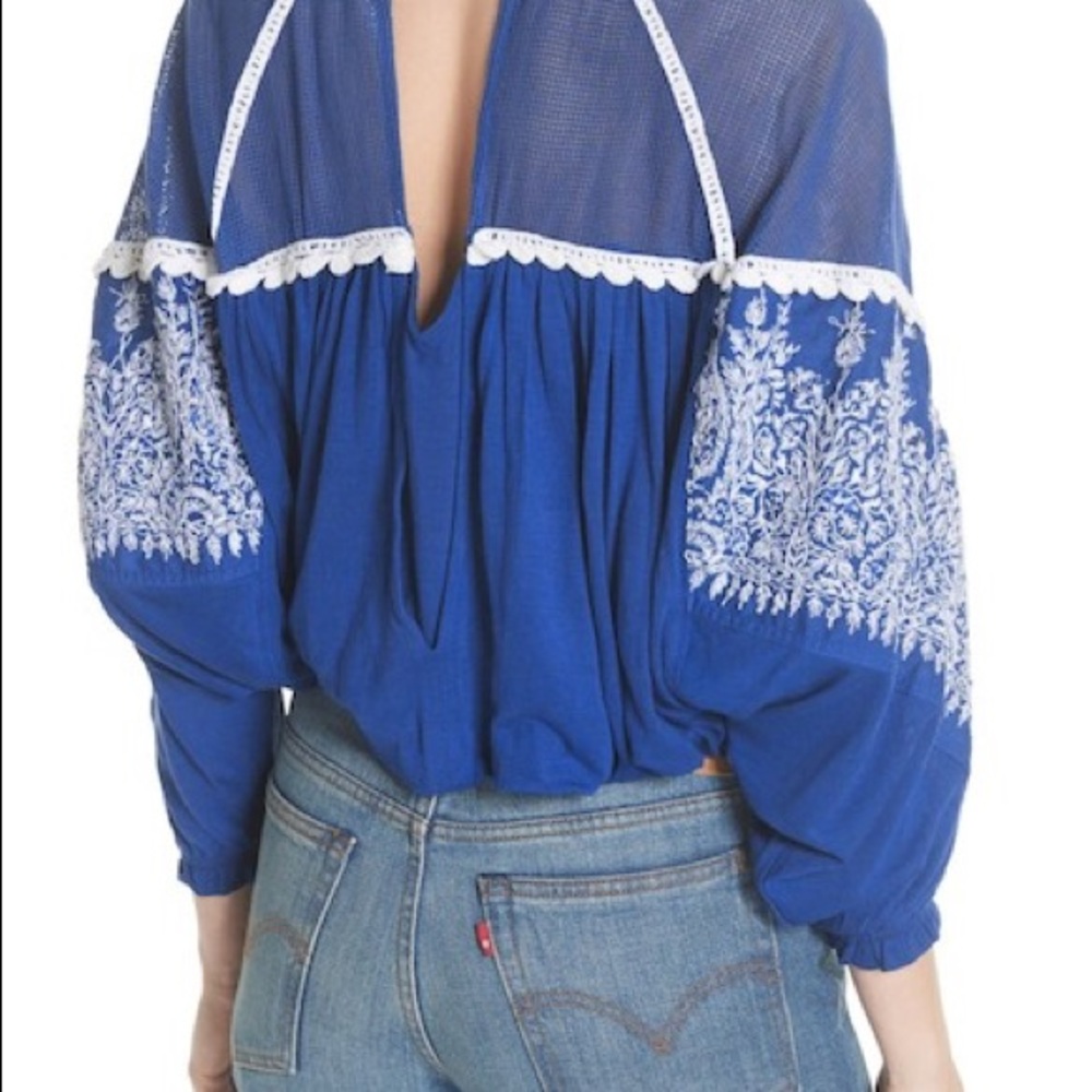 NWT Free People Carly Embroidered Blouse - Picture 3 of 4